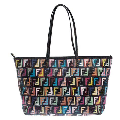 fendi zucca roll tote multicolor palazzo print logo|fendi zucchino logo.